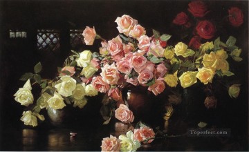 クラシックフラワー Painting - バラの画家ジョセフ・デキャンプの花